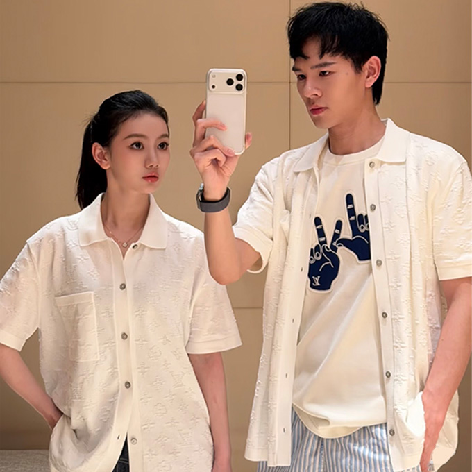 lv louis vuitton monogram knit polo shirt